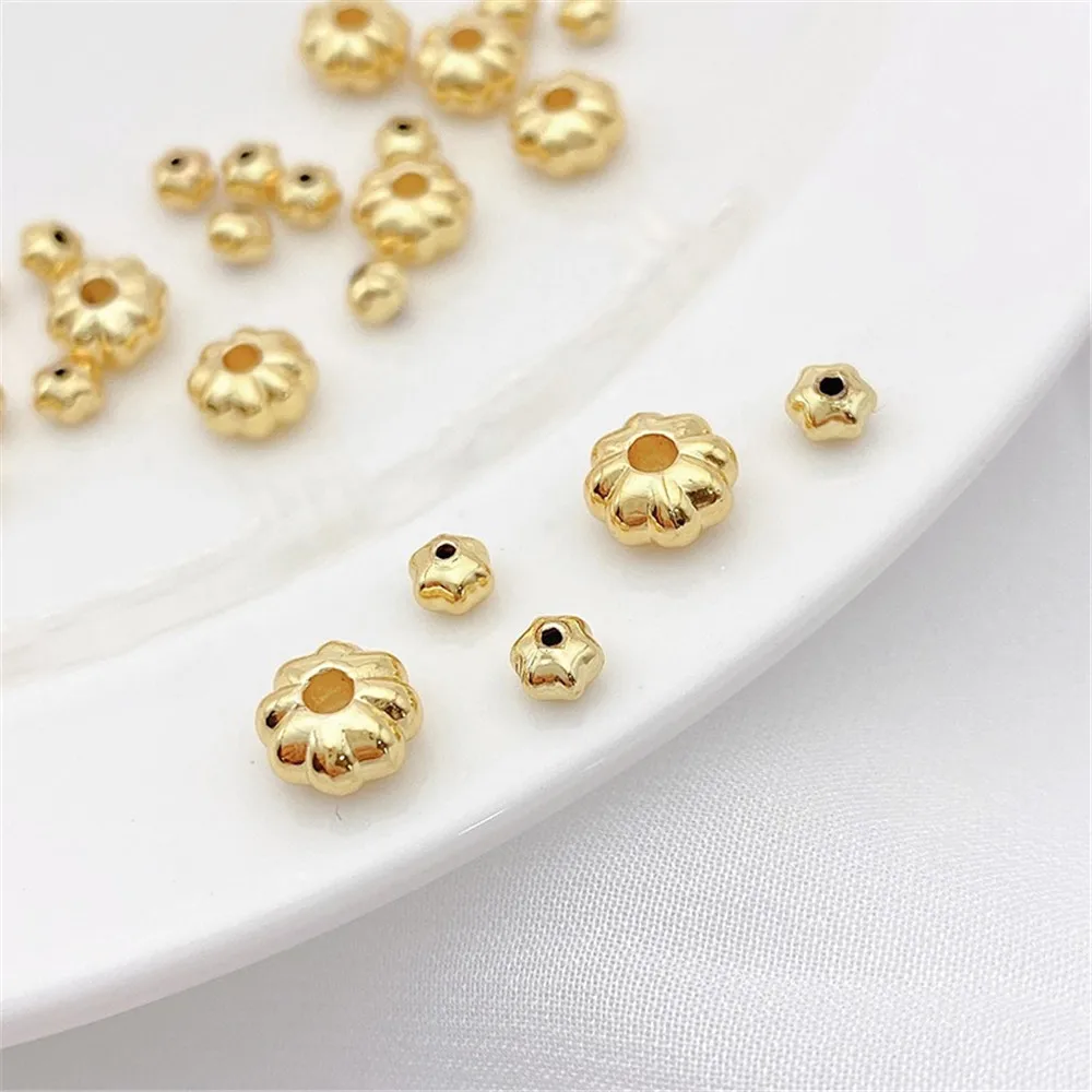 Золотые бусины 14 к в упаковке разделенные бусинами рассыпчатые Квадратные