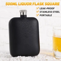 great liquor flask rectangle good hardness stainless steel black hip flask pocket flask hip flask