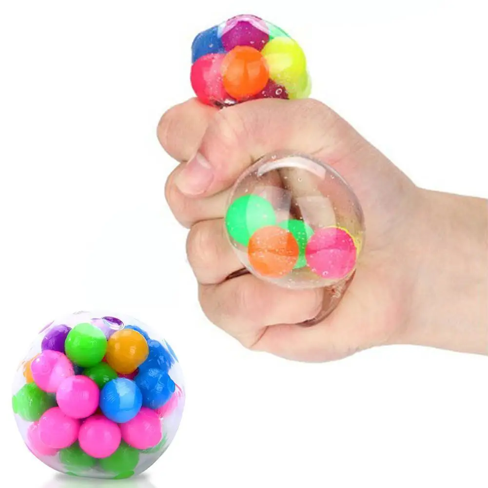 

Rainbow Stress Relief Ball TPR Color Bead Anti Stress Ball Adult Children Vent Relief Anxiety Ball Elastic Soft Squeeze Toy Gift