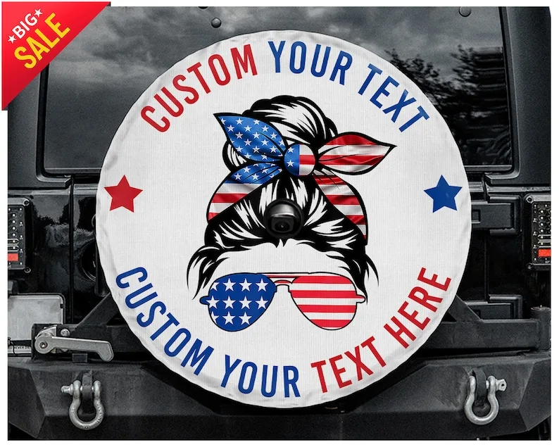 Запасная шина на заказ, американская девочка, персонализированные подарки, отличный подарок, автомобильные аксессуары, Крышка запасной шины, персонализированный Подарочный чехол для