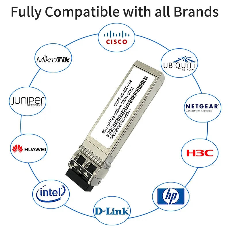 25G SFP28 модуль Dual LC 25GBASE-SR 850nm 100m DDM MMF оптический трансивер для коммутатора