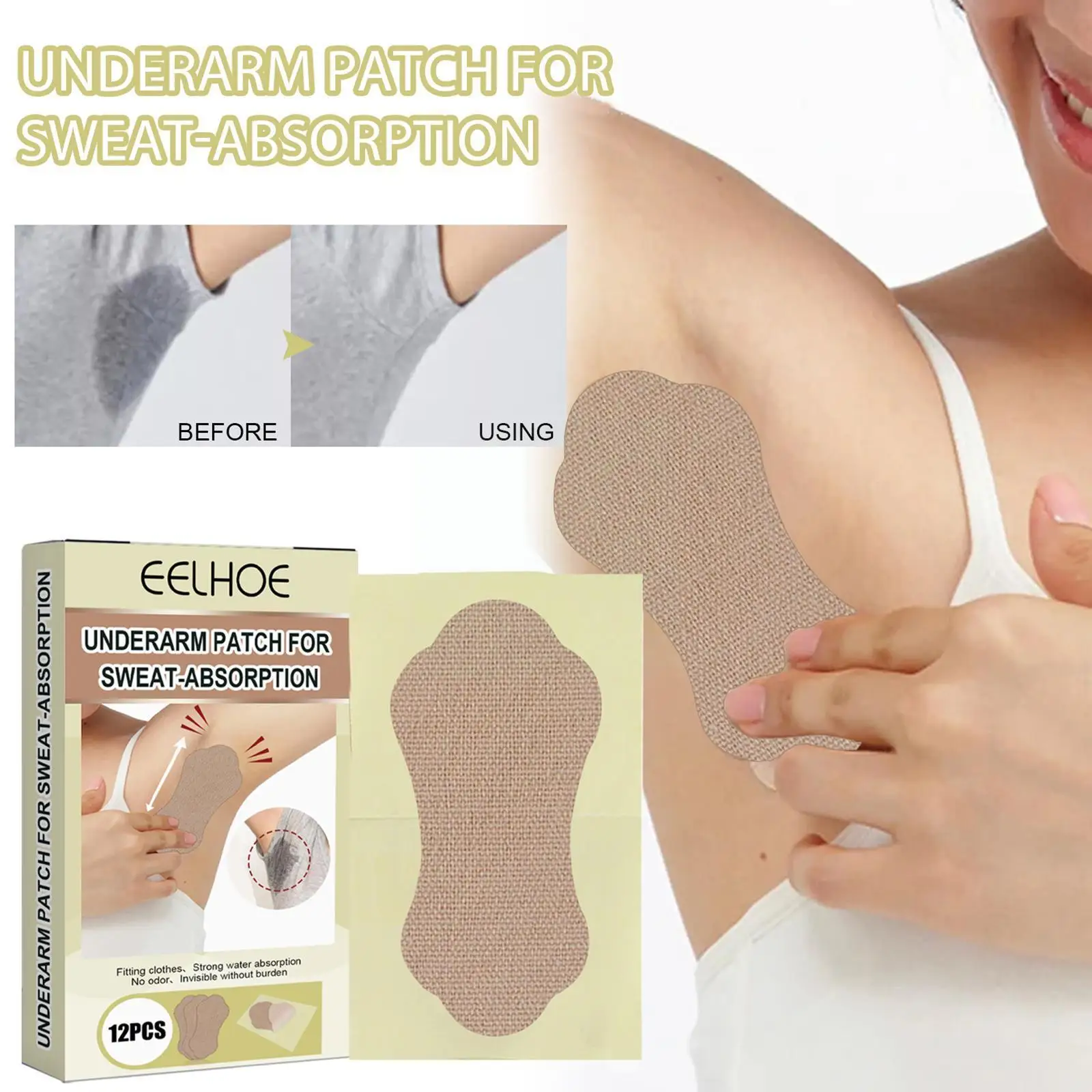 

12pcs/set Antiperspirant Underarm Dress Sticker Pads Summer Anti Deodorant Pads Sweat Sweating Armpits Women Pads Patch Men S1c8