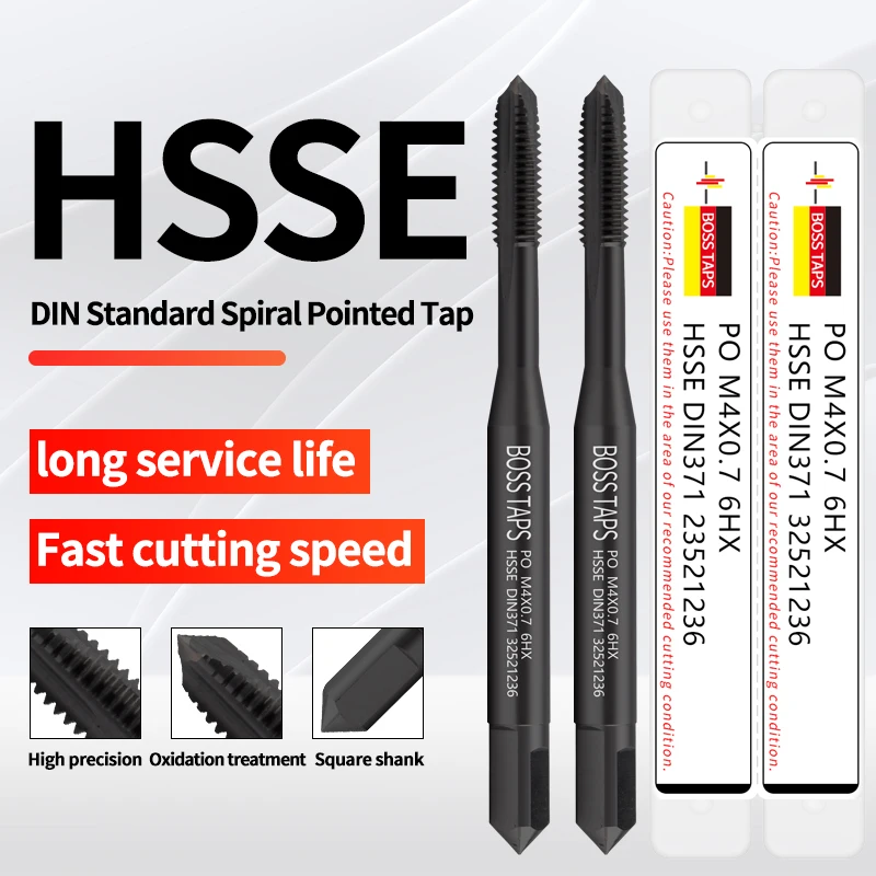 ЛЕНТЫ BOSS HSSE-M35 DIN 371 376 стандартный метчик со спиральной рифленой резьбой