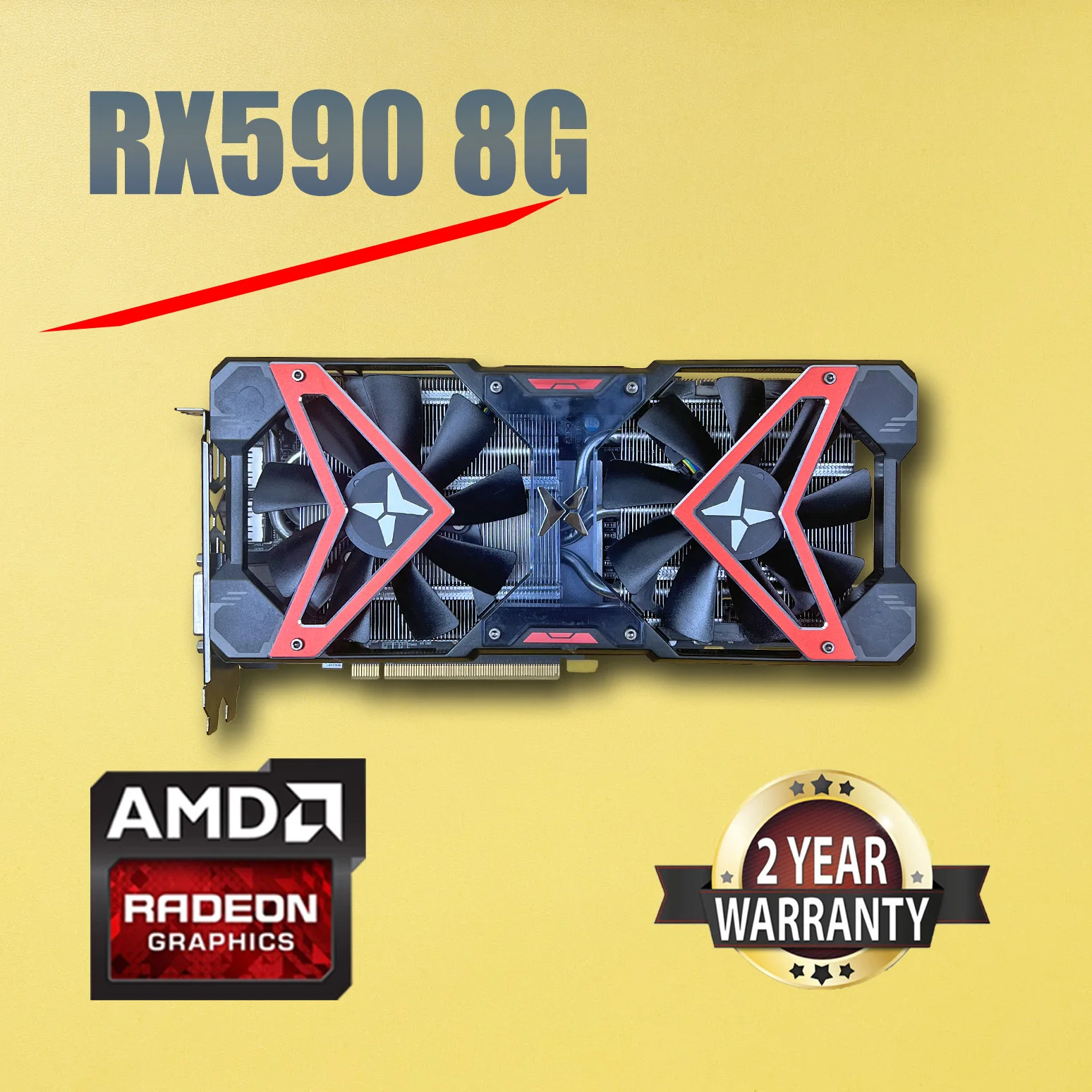 Видеокарта Radeon AMD RX590 8G GME б/у карта дисплея |