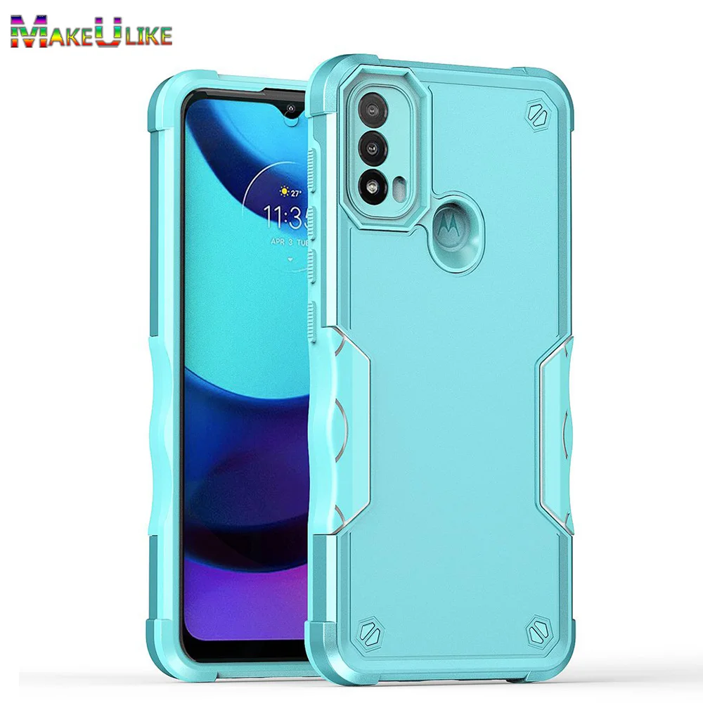 

Armor Case for Motorola Moto E20 E30 E40 Case Silicone Soft Inner Hard Shell Shockproof Cover for Moto E40 E30 E7 Power Case