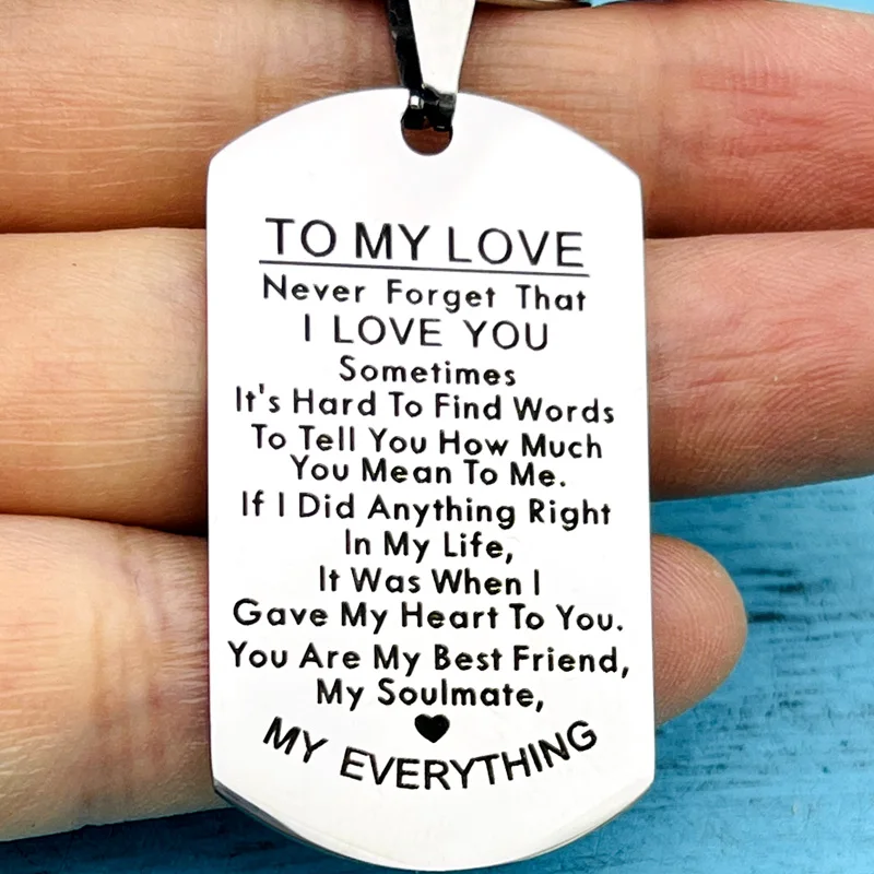

To My Love Keychain Gift for Husband Wife Anniversary Valentines Birthday Boyfriend Girlfriend Jewelry for Him Her Women Men