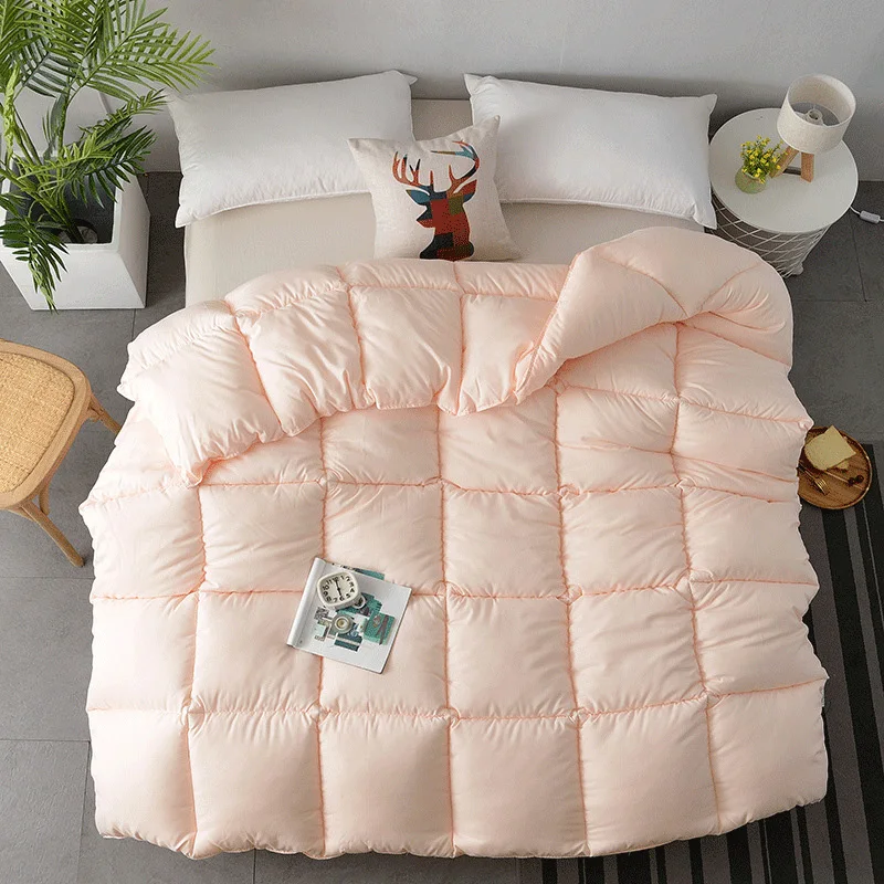 

Solid color hotel homestay style quilt core student dormitory down velvet blanket spring autumn quilt fluffy soft comforter