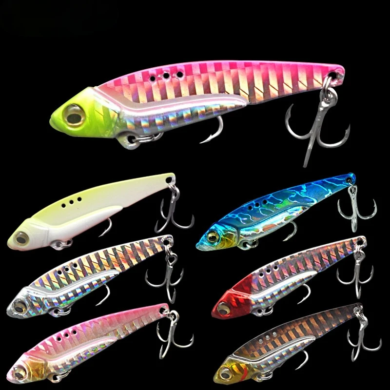 

VIB7G / 12G Metal Luya Sequins Long Cast Full Swim Layer Vibrating Luya Bait Blood Trunk Hook Freshwater