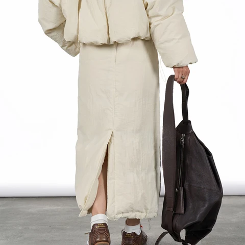 2024 женские зимние юбки, эластичные юбки с высокой талией 90, белый утиный пух, женские облегающие длинные юбки трапециевидной формы, уличная одежда Faldas Femme