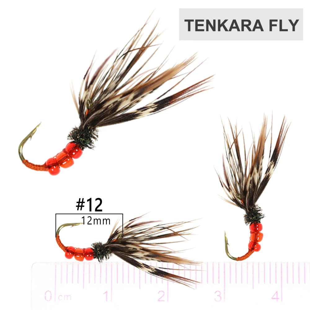 Фото Набор из 24 рыболовных мушек Tenkara: Sakasa, Kebari, для ловли форели, стальной форели, серого лосося. Плавающие приманки в водонепроницаемой коробке. # 12 №3