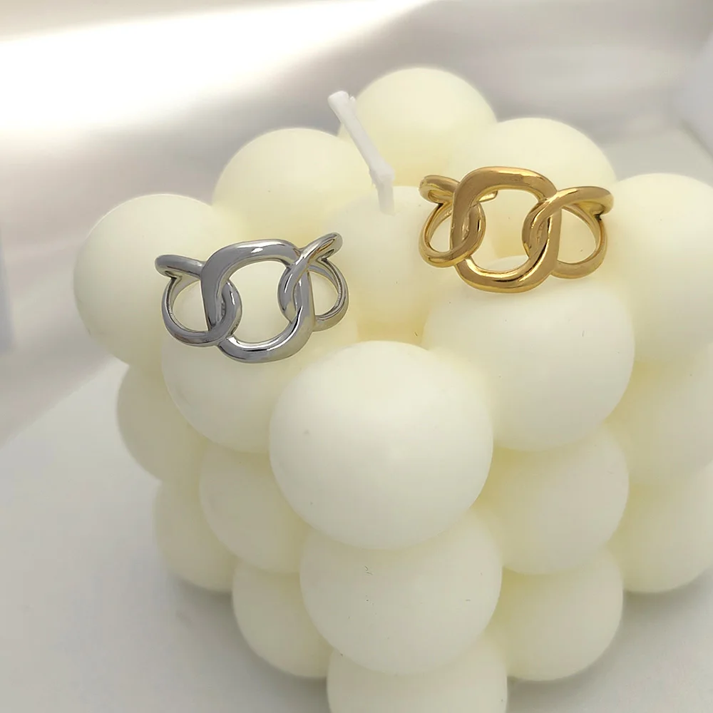 

Stainless Steel Gold Silver Color Irregular Hollow Opening Rings for Women Couple Fashion Simple Geometric Party Jewelry Gifts