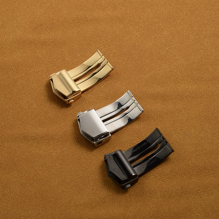 22mm Stainless Steel Watch Buckle Folding Clasp Double Button For TAG Heuer Watch Accessories Strap