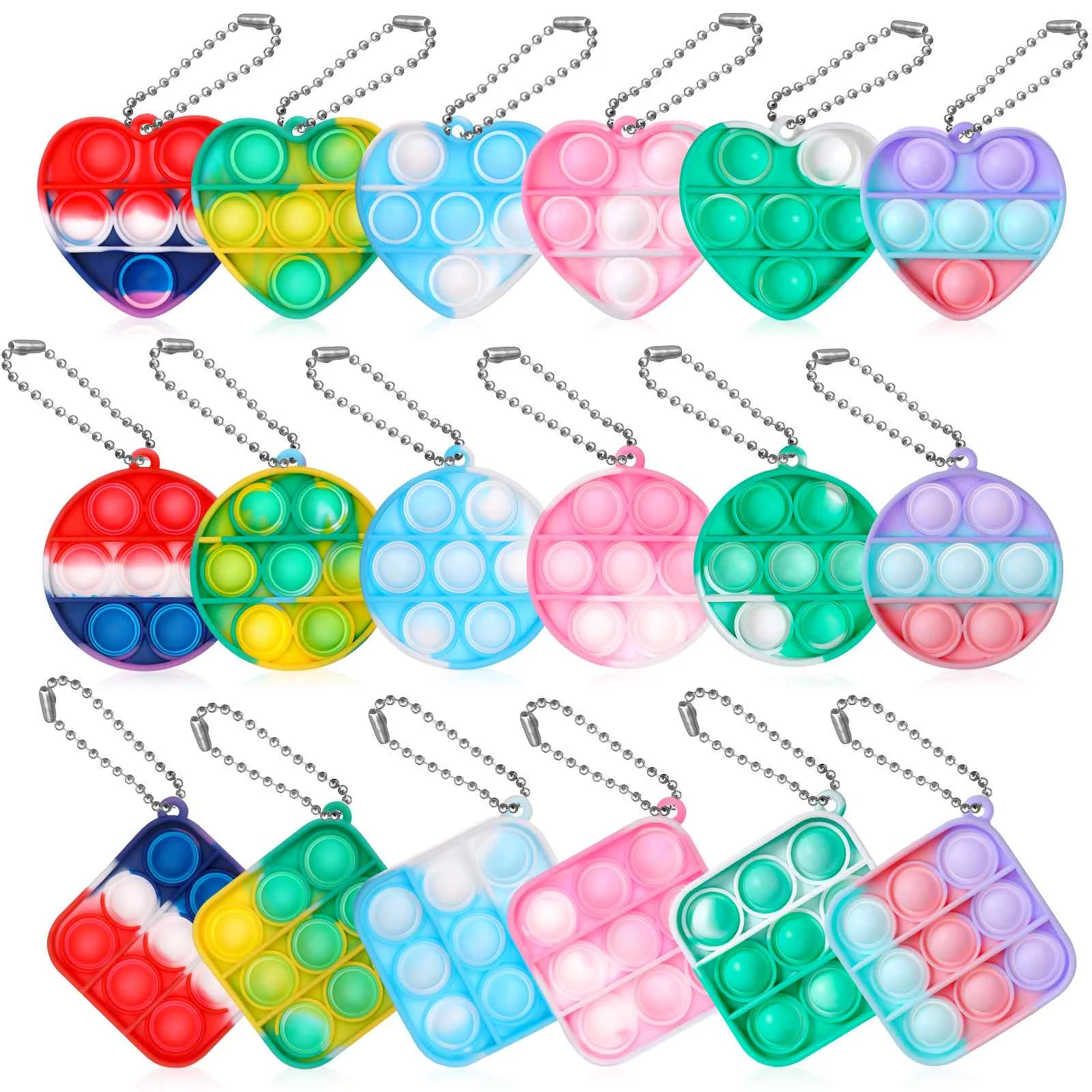 

18Pcs Push Toy Adult Kids Funny Antistress Toys Bubble Pops Fidget Sensory Squeeze Autism Special Needs Stress Reliever Toys