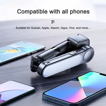 LEETA Phone Gimbal Stabilizer With Super Anti Shake Performance Foldable Built-in Tripod Selfie Stick Compatible With All Phones 