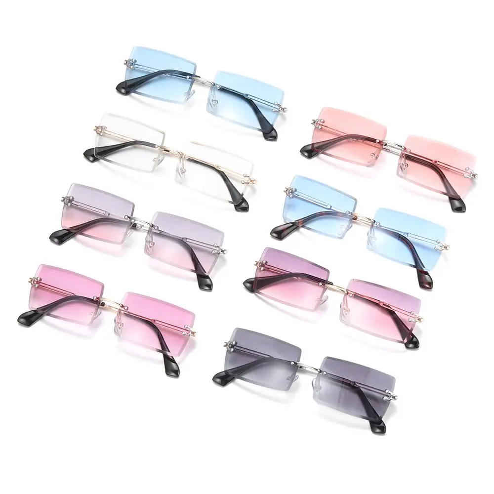 

Summer UV400 Rimless Summer Eyewear Fashion Sunglasses Square Sunglasses Shades Rectangle Sun Glasses