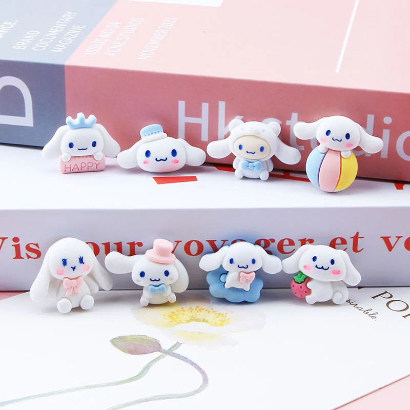 

10PCS New Kawaii Cute Sanrio Cinnamoroll Diy Accessories Headdress Hairpin Mobile Phone Case Material Christmas Gift For Girls