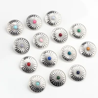 3pcslot 30mm retro zinc alloy round daisy flowers decorative buttons charms pendants for diy jewelry accessories