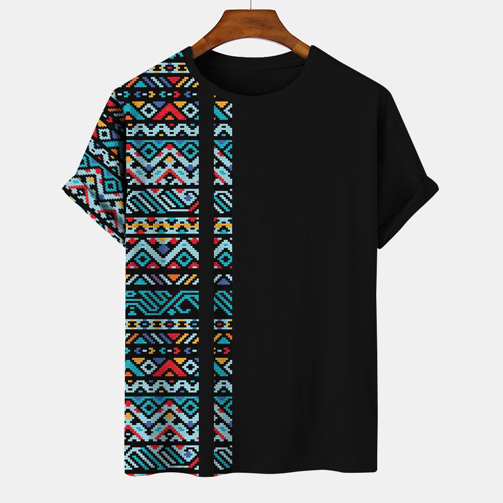 

Vintage Striped Men's T-shirts Summer Short Sleeve Shirts Tees Fashion Casual Harajuku Tops Mans Streetwears Loose Male Clothing