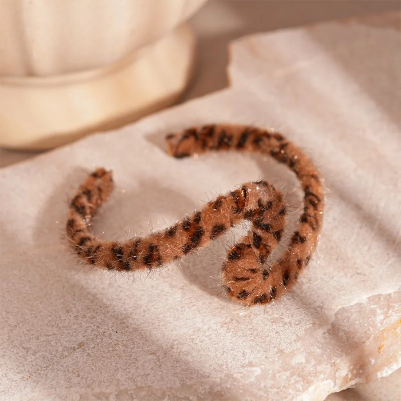 Модный осенне-зимний ретро конский волос флокированный леопардовый круг с