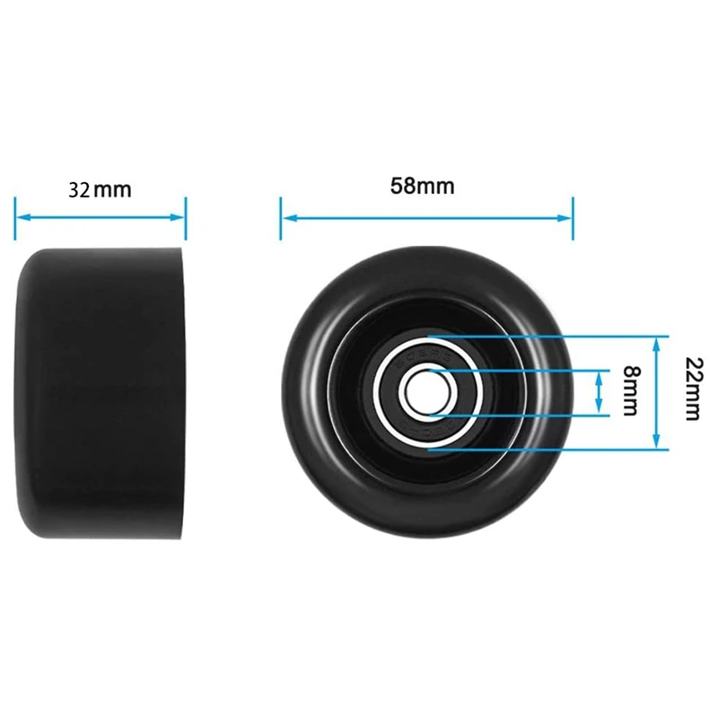 Колеса для роликовых коньков с подшипниками 4 шт. |