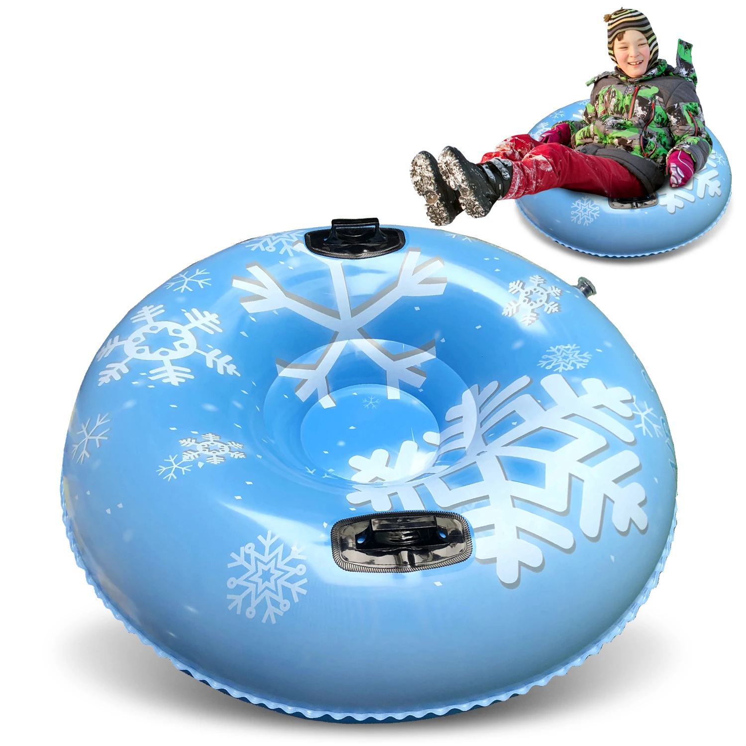 

Снежная трубка, 47 дюймов, снежные сани для детей и взрослых, надувная Снежная трубка, изготовленная из утолщенного ПВХ материала, сани 0,45 мм