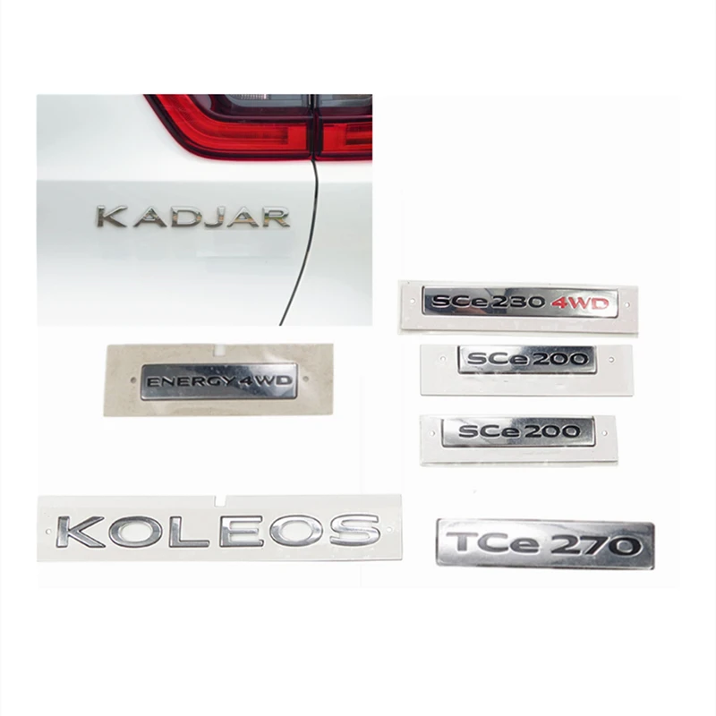 

Rear Trunk Tailgate Fender Emblem Badge Sticker For Renault Kadjar Koleos Logan Megane Scenic Captur SCe230 4WD SCe200 Tce 220
