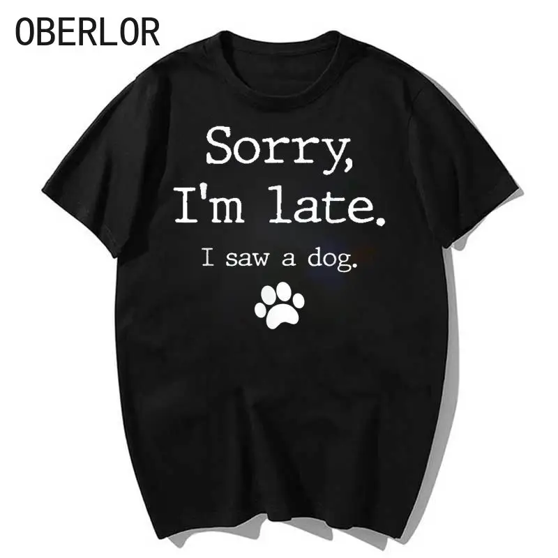 

Футболка мужская с надписью «Извините, я поздно вижу собаку»