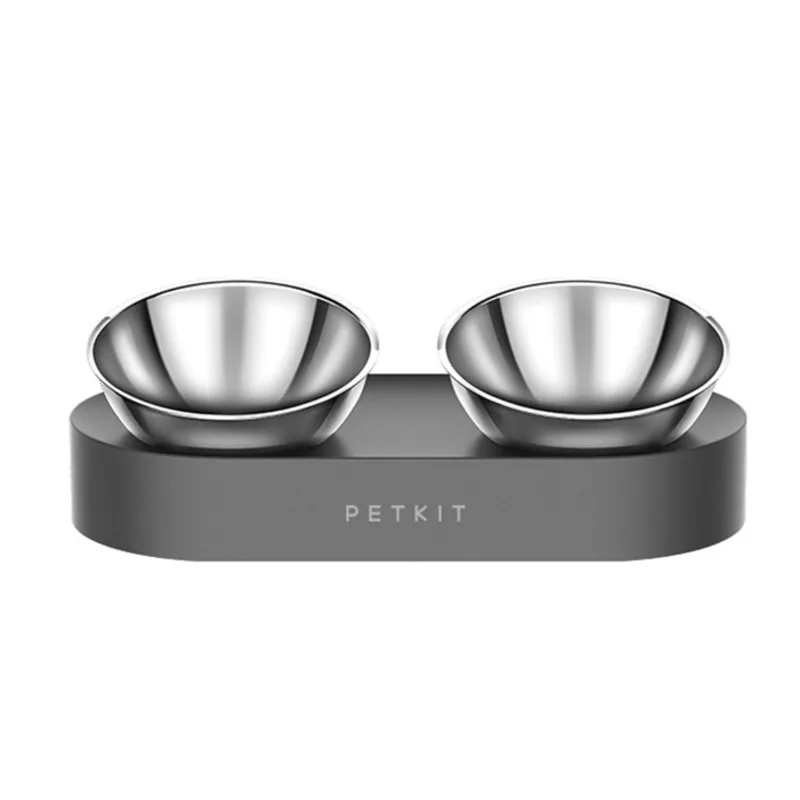 

Adjustable cat bowl oblique mouth plastic double bowl for pets drinking water dog bowl dog bowl cat food bowl dog supplies