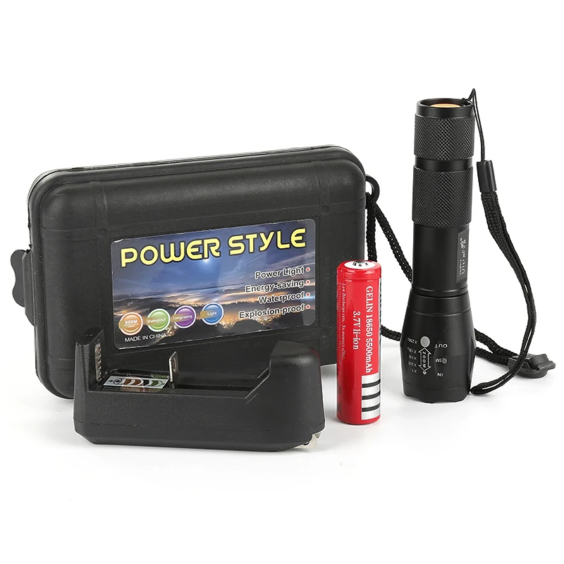 

1pcs Torch Light Self Defense Flashlight Glare Telescopic Zoom Camping Lamp Travel Accessories Portable Led A100 L2