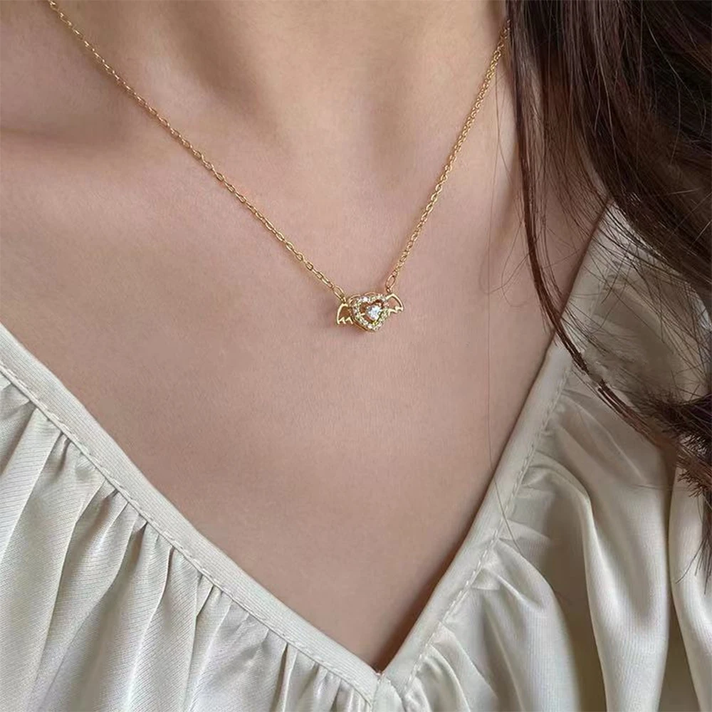 

Fashion Necklace Cupid Heart Necklace Ladies Romantic Gift Jewelry for Girl