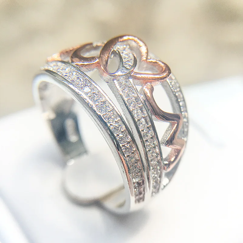 Новинка 2022 модное позолоченное Золотое кольцо с розовым сердечком Love Mom для