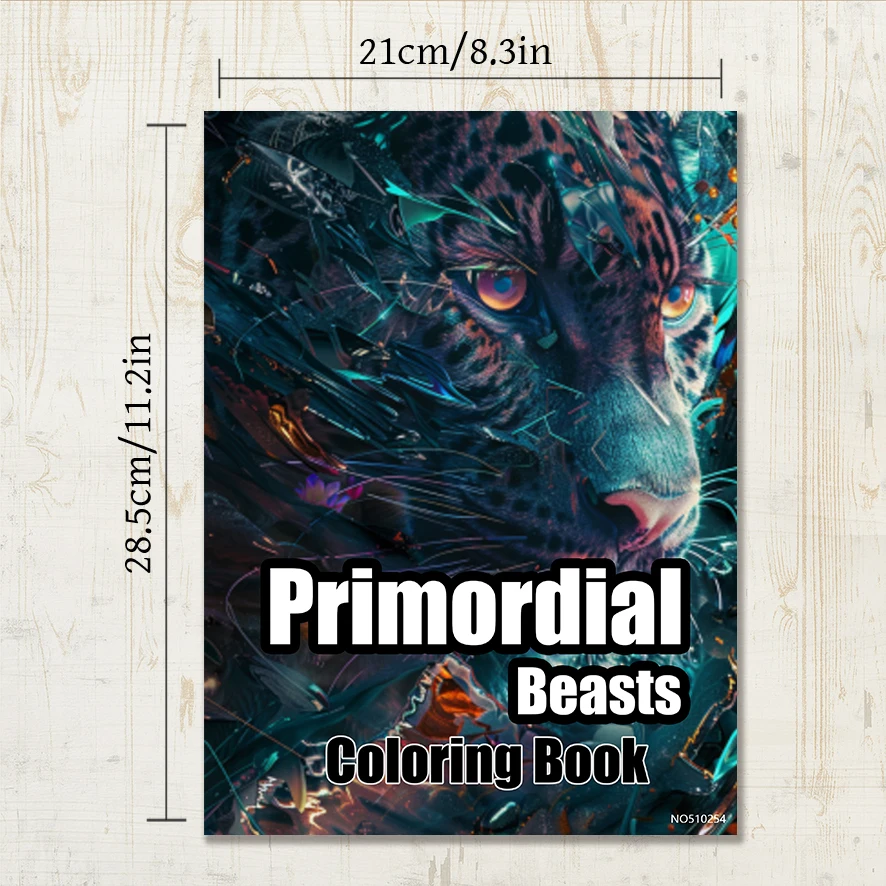 Фото Книжка-раскраска Primordial Beasts — 8,3x11,2 дюйма, 22-страничная книжка-раскраска — помогает снизить стресс и легкость эмоций №2