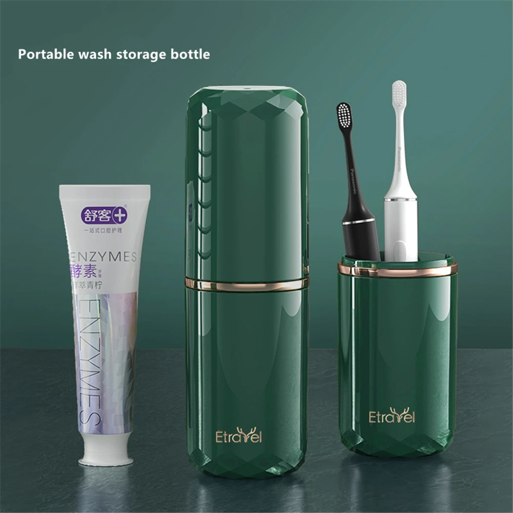

Portable Travel Toothpaste Toothbrush Storage Bottle Toothbrush Cup for Outdoor Camping Bathroom Capsule Toiletries Organizer