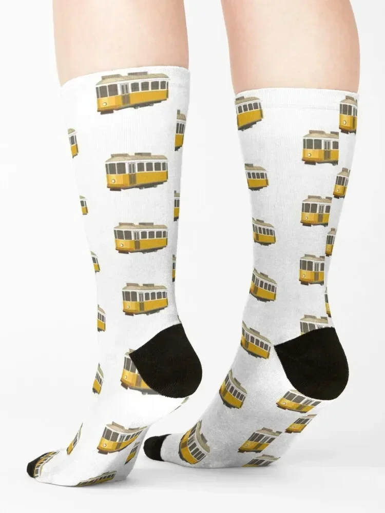 Носки с узором Lisboa Tram новинки милые роскошные женские носки мужские