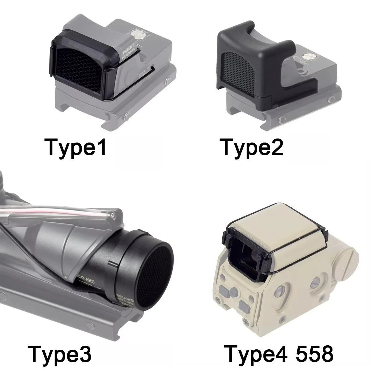Фото Металлическая сетчатая защитная крышка, крышка для прицела, антибликовое устройство, защитная линза Killflash, сотовая линза для прицела 558, красная точка №1