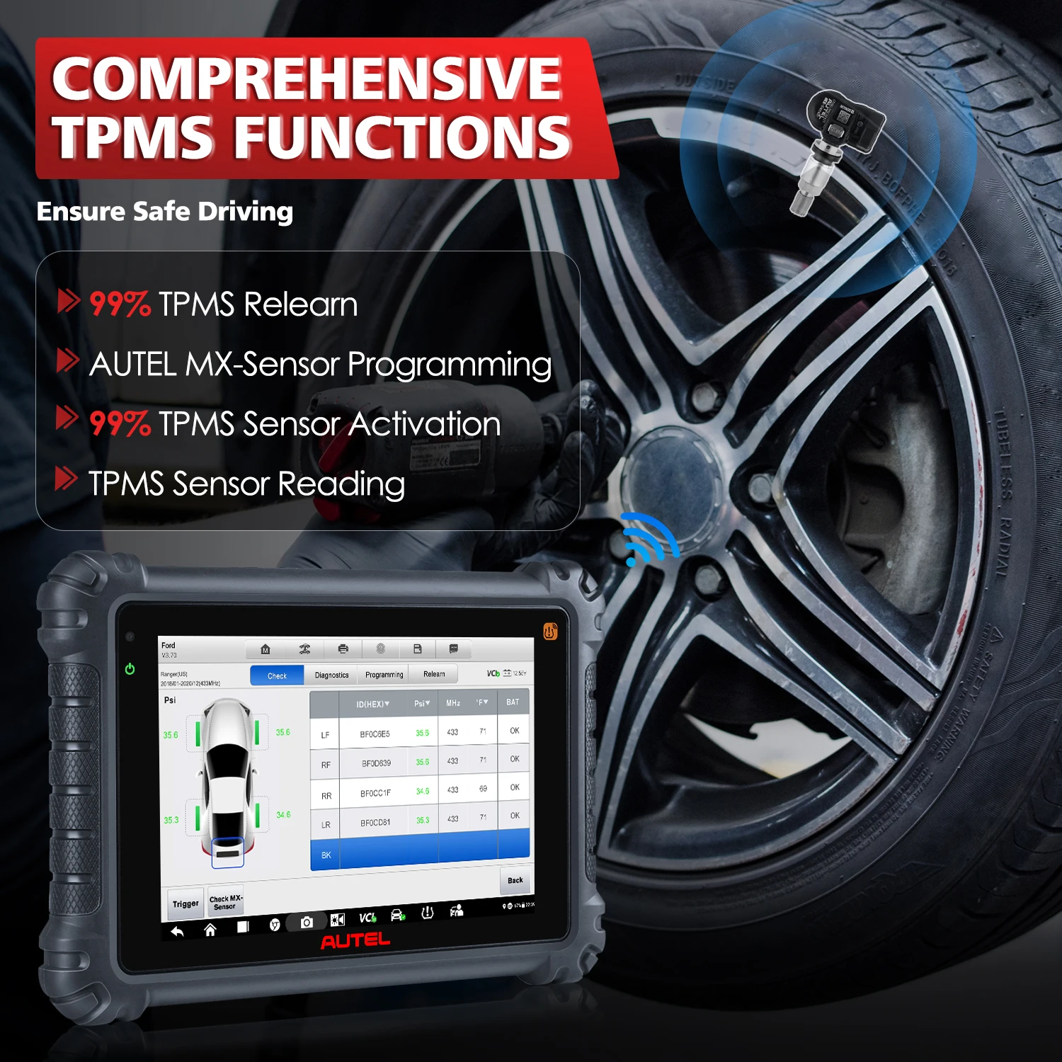 Autel MaxiCOM MK906Pro TS Топ TPMS программирование и Диагностика  инструмент с кодированием ЭБУ, 36 обслуживание, все системы диагностики,  активный тест | AliExpress