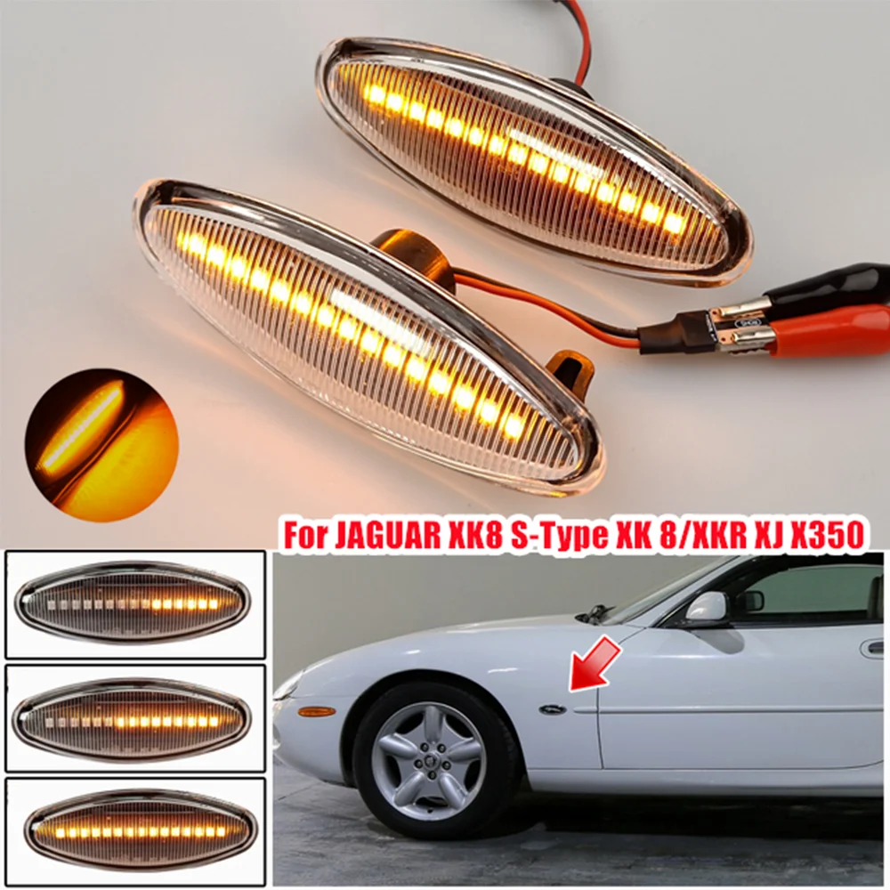 

2PCS Turn Signal Side Marker Lights Indicator Lamp 1Pair For Jaguar S-Type 1999-2007 For XK8/XKR 1996-2005 For XJ X350 2003-2006