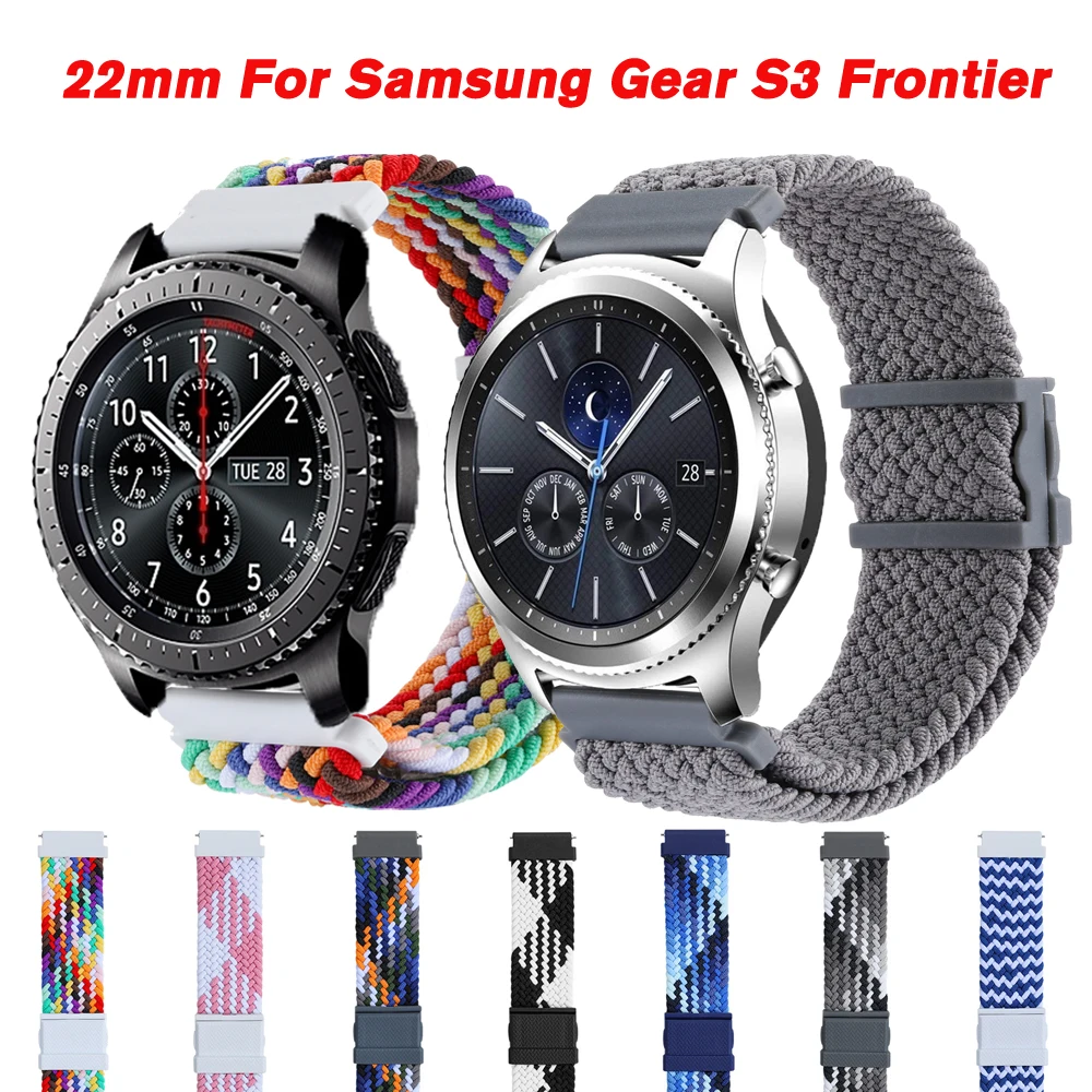 

Ремешок для наручных часов Samsung Gear S3 Frontier/Classic/46 мм/3 45 мм/Xiaomi Huami Amazfit GTR 4, нейлоновый браслет для смарт-часов, 22 мм