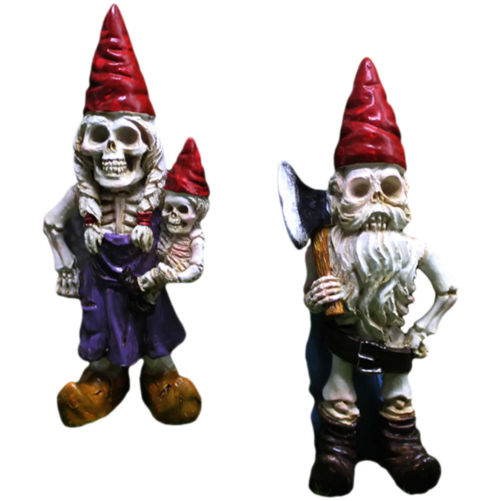 

2Pcs Garden Gnome Resin Statue Gnomes Bonsai Decoration Resin Decoration