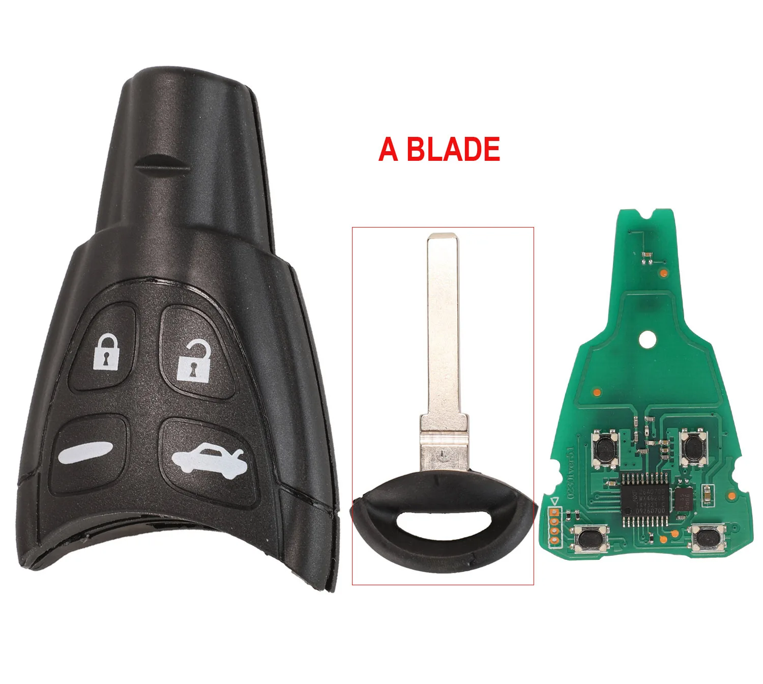 

Jingyuqin дистанционный брелок 433 МГц PCF7946AT для SAAB 9-3 9-5 2003-2010 LTQSAAM433TX Сменный ремонт автомобильного дистанционного ключа