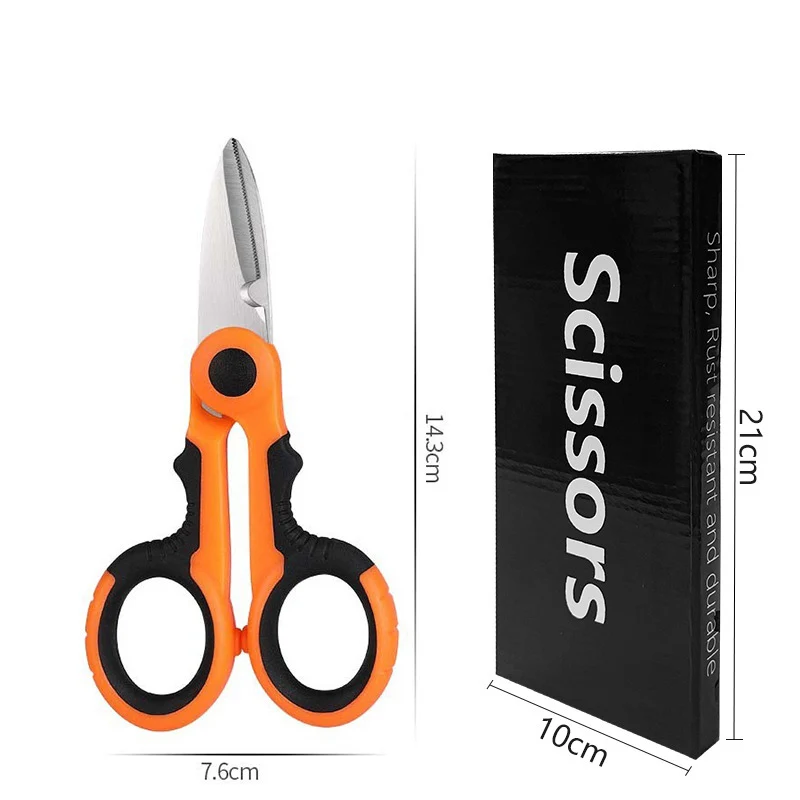 

Портативные Ножницы Из Нержавеющей Стали Для Рыбалки И Электромонтажных Работ, Плоскогубцы С Плоскими Концами