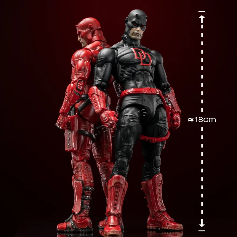 Фото В наличии: FlefToys Marvel Daredevil Classic Red & Shadowland Reborn Black 8-дюймовая фигурка Defenders Matt Murdock Legends Model №3