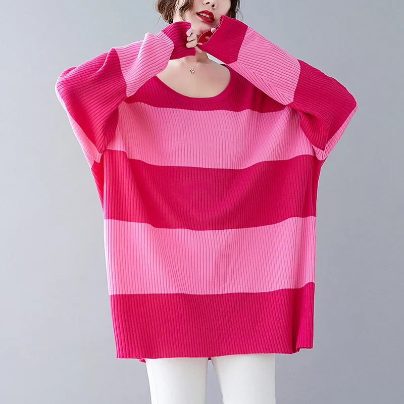 

SuperAen 2022 O Neck Striped Slim Sweater Women's New T-shirt All Match Sunscreen Bottoming Shirt Spring Summer