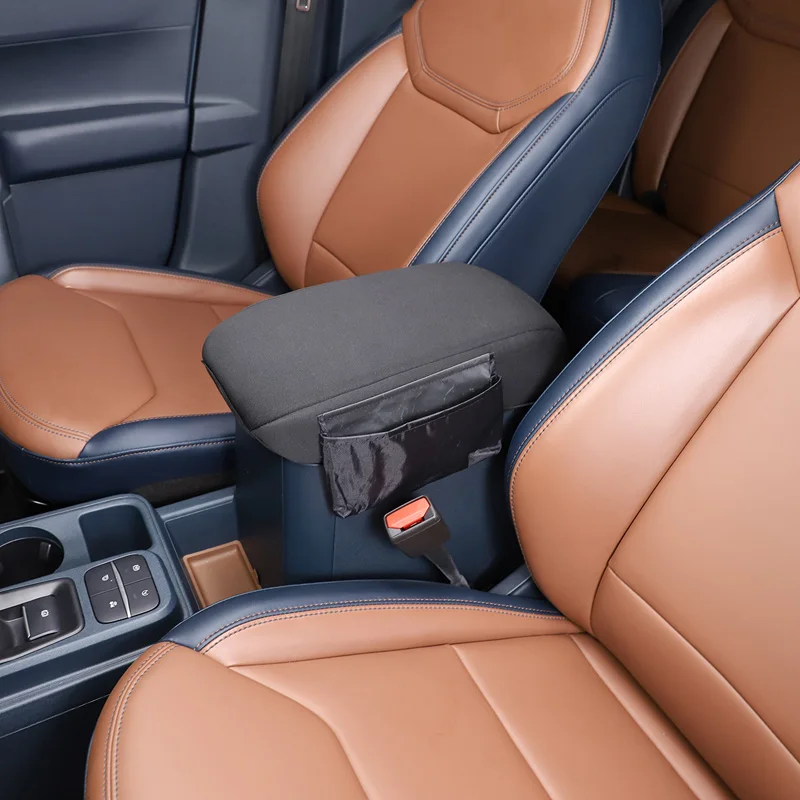 

For Ford Maverick 2022 Car Central control Armrest box Leather Protective Cover interior decoration Accessories