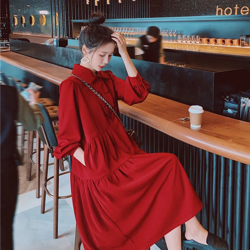 

Maternity Pregnancy Dresses Nursing Red New Year Red Wedding Women Women's Casual Clothes Pregnant Summer Clothing Photoshoot