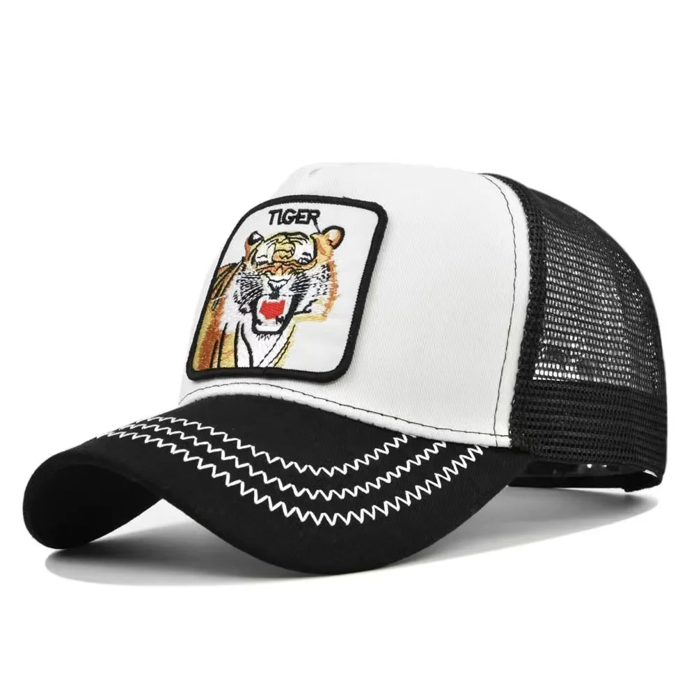 

High Quality Fashion Animal Patch Snapback Cotton Mesh Breathable Baseball Caps Men Women Hip Hop Dad Trucker Hats Dropshipping