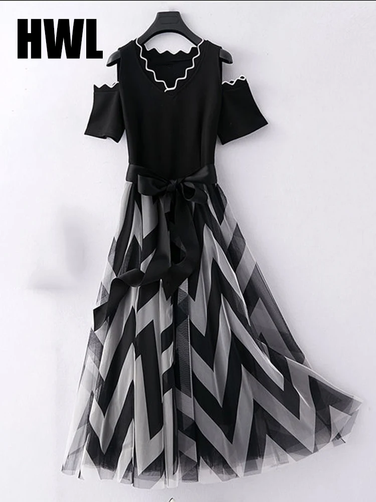 

V Neck Short Sleeve Ruffle Hem Split Beach Long Dresses Women Summer Casual Maxi Dresses Beach Loose Empire Waist Long Dresses