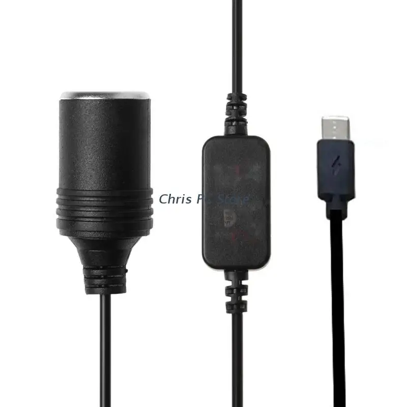 H8WA USB C Тип папа 5 В до 12 Автомобильная Розетка Кабель питания для записи вождения