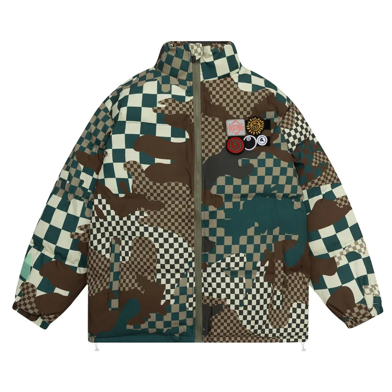 2022 Hip Hop Jacket Parkas Men Harajuku Camouflage Embroidery Streetwear Winter Padded Jackets Coats Warm Outwear Mens Clothing