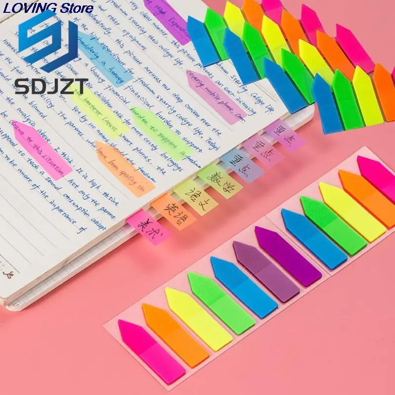 

100sheet Fluorescence colour Self Adhesive Memo Pad Sticky Notes Bookmark Marker Memo Sticker Paper Office School Supplies